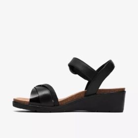 Zeppe da donna Kacha Twist in pelle nera
