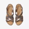 Zeppe da donna modello Rose in color taupe metallizzato