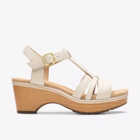 Zeppe da donna Seannah Madi in pelle color crema