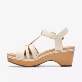 Zeppe da donna Seannah Madi in pelle color crema