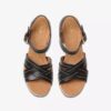 Zeppe Sabina con cinturino in pelle nera da donna
