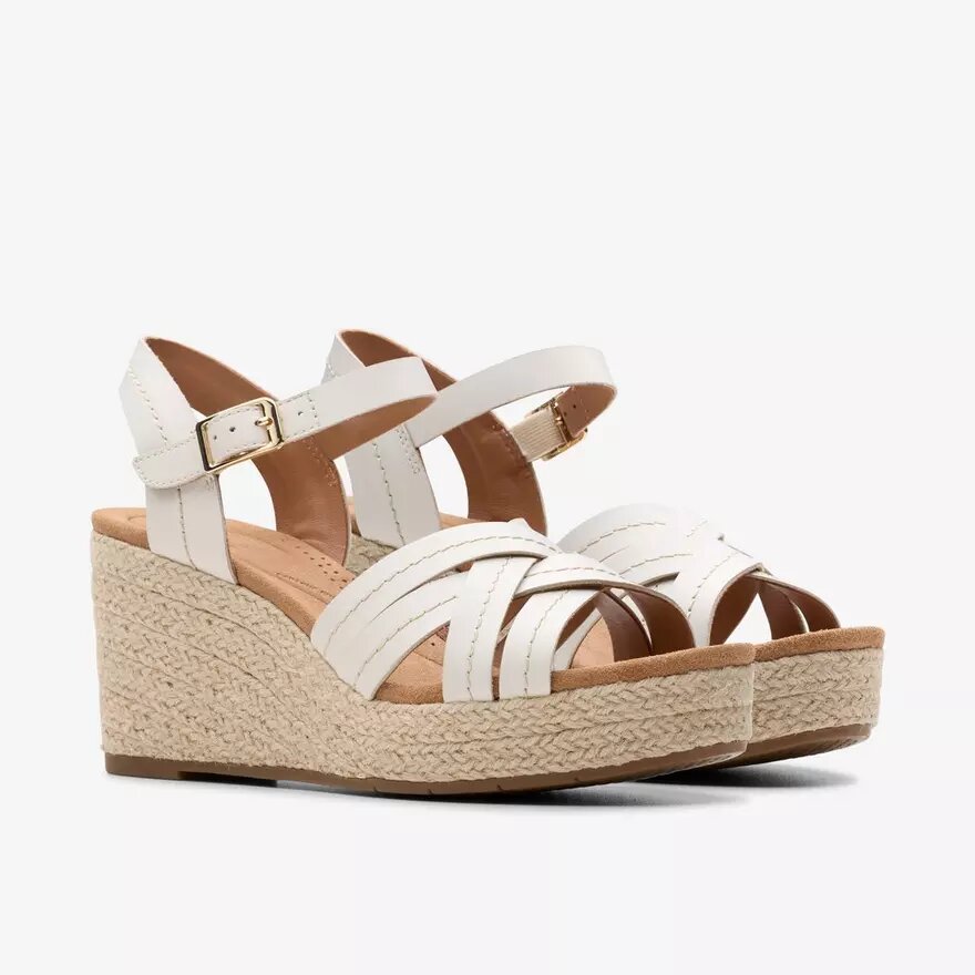 Zeppe Sabina Strap in pelle color crema da donna Zeppe Sabina Strap in pelle color crema da donna