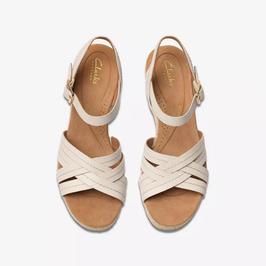 Zeppe Sabina Strap in pelle color crema da donna Zeppe Sabina Strap in pelle color crema da donna