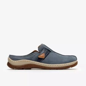 Zoccoli da donna Orlene in nabuk blu denim e Mules