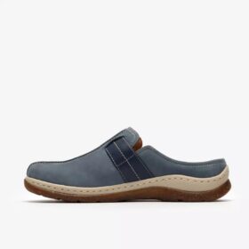Zoccoli da donna Orlene in nabuk blu denim e Mules