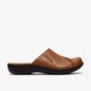 Zoccoli e Mules da donna Laurieann Lux in pelle color cuoio