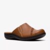 Zoccoli e Mules da donna Laurieann Lux in pelle color cuoio