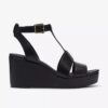 Zolle da donna Sabina Hope in pelle nera con zeppe
