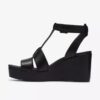 Zolle da donna Sabina Hope in pelle nera con zeppe