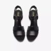 Zolle da donna Sabina Hope in pelle nera con zeppe
