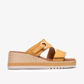 Zolle Kidiki Cove da donna in nabuk giallo con zeppe